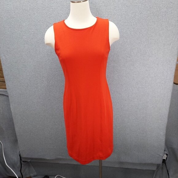 Banana Republic Sleeveless Red Sheath Dress Size 4 Polyester & Spandex Womens - Picture 1 of 7